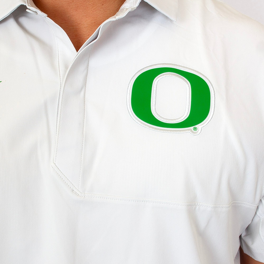 Classic Oregon O, Nike, Grey, Polo, Performance/Dri-FIT, Men, Football, Woven, Water Resistant, Coaches, Shirt, 926069